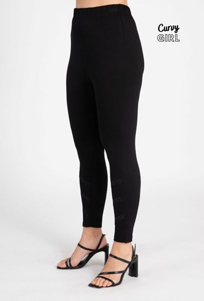 Immagine di CURVY GIRL LEGGINGS WITH LACE AND RHINESTONES